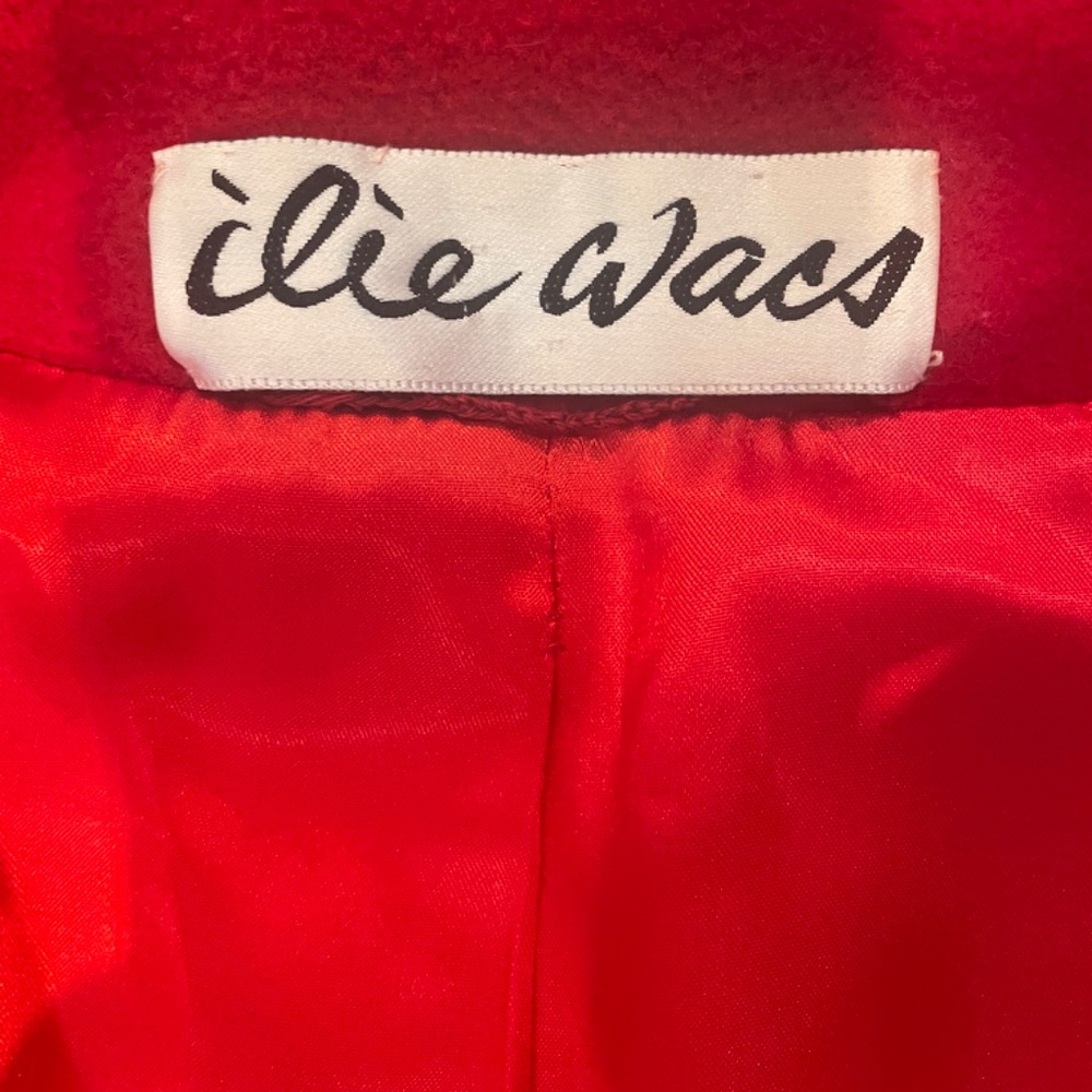 Ilie Wacs Vintage Red Long Wool Jacket - Picture 6 of 13